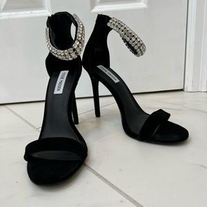 Steve Madden Rando Rhinestone & Suede Heels
